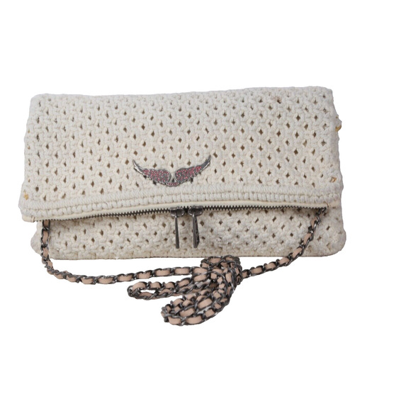 Zadig & Voltaire Cream Rock Macrame Chain Shoulder Bag - Picture 1 of 16